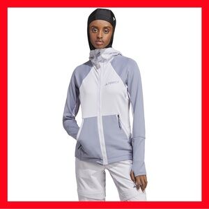 Adidas Women’s Terrex Tech Fleece Hooded Jacket Silver Purple/Violet Size M
